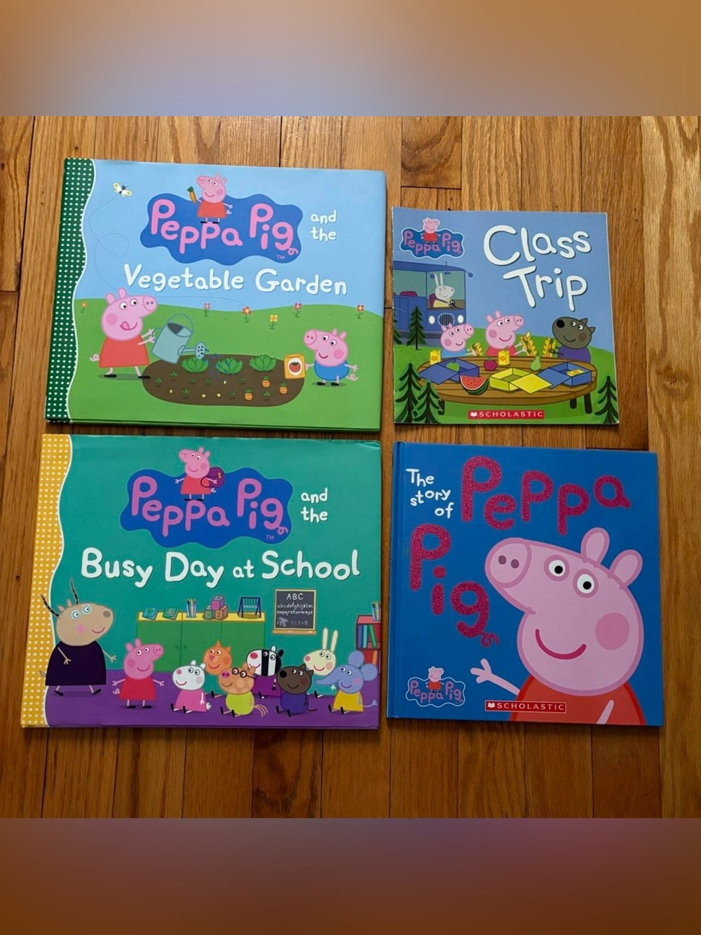 Scholastic Peppa Pig Childrens Books Mix Hardcover Paperback 4 Book Lot